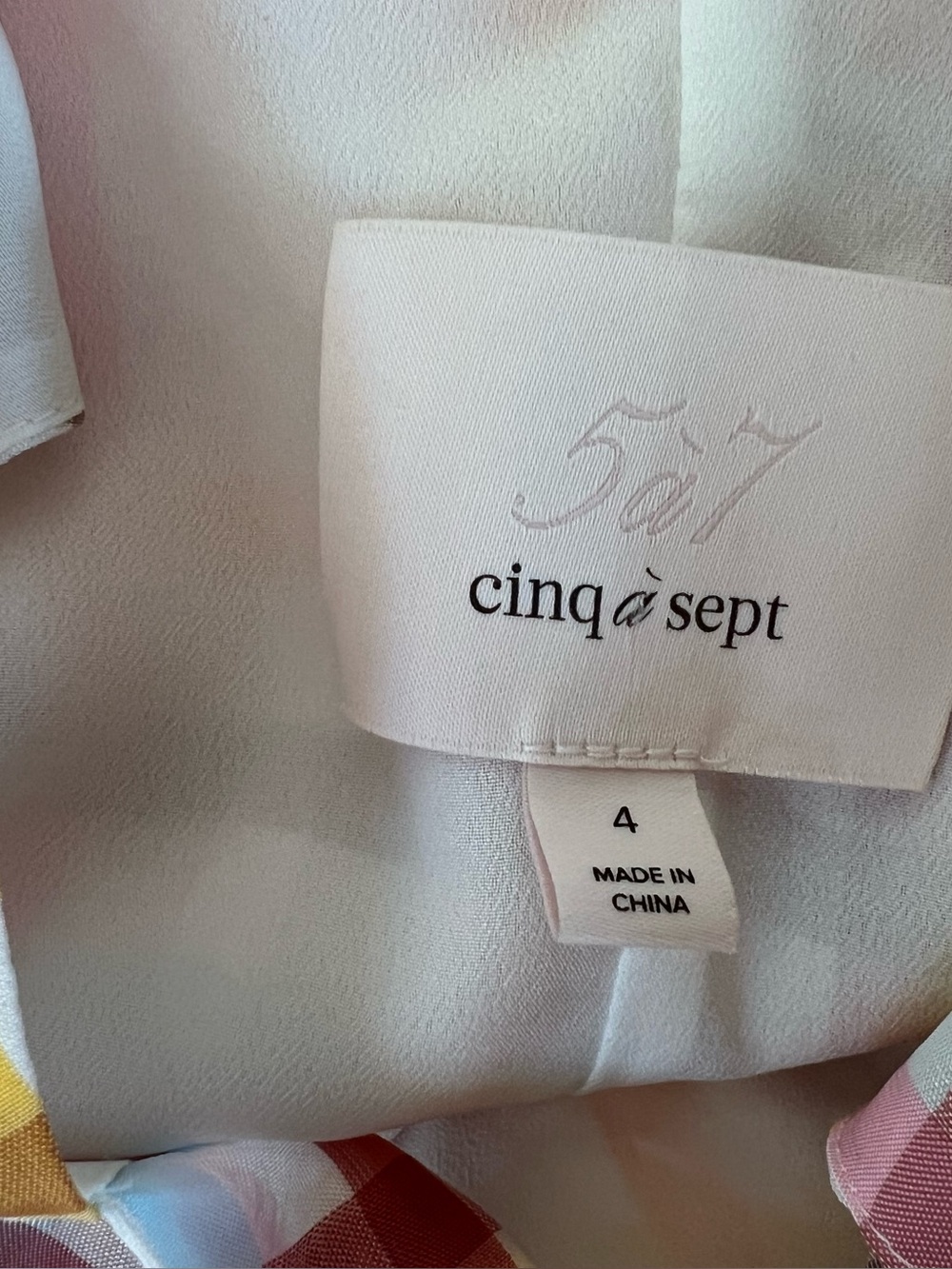 cinq a sept Pastel Plaid Tiered V-Neck Maxi Dress in Yellow and Pink - Picture 11 of 11